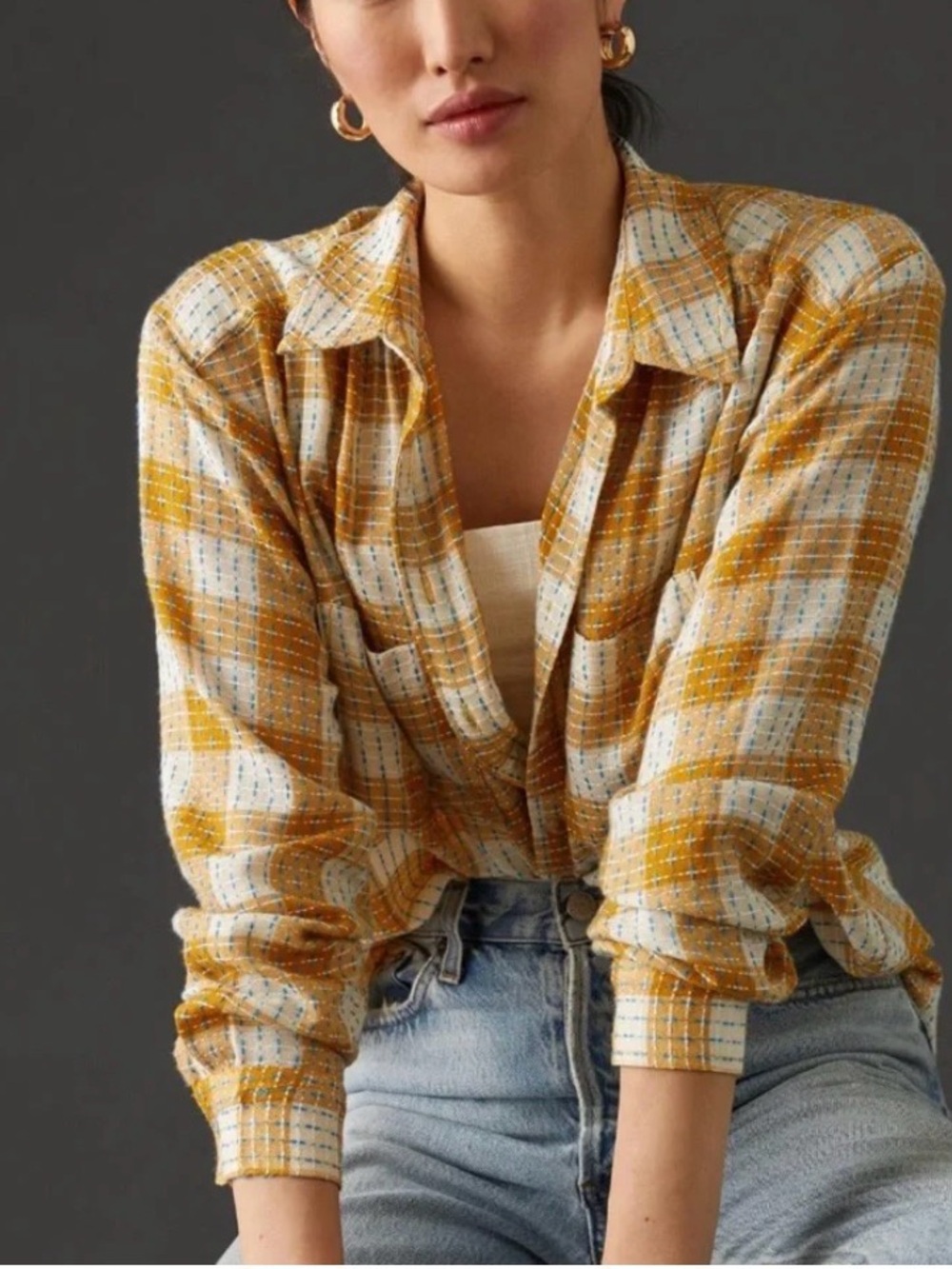 Pilcro  Plaid Button-Down Shirt Size
